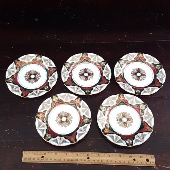 Hand Painted Austria 5.5" Art Deco Side Plates-Set of 5 - Picture 3 of 10